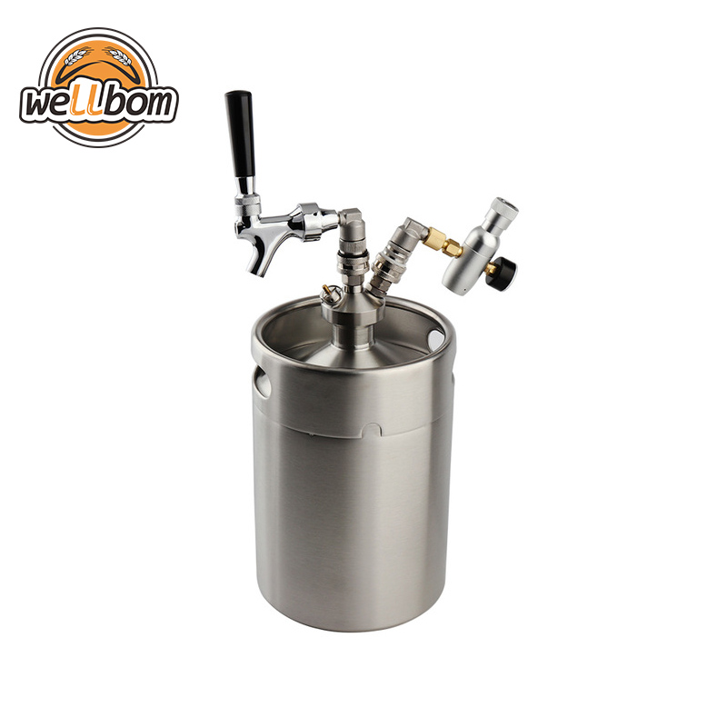 New Home Brewing 5L Mini Beer Keg Growler + Mini Tap Dispenser with Draft beer Faucet + Co2 keg charger kit,The Shopping Cart : wellbom.com